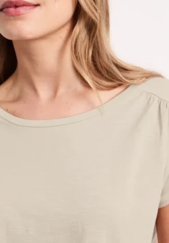 Shirt met ronde hals en rimpels
