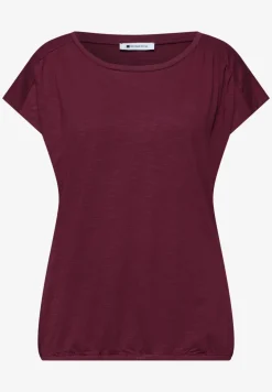 Shirt met ronde hals en rimpels