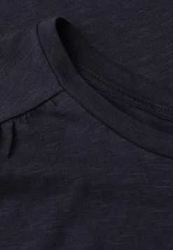 Shirt met ronde hals en rimpels