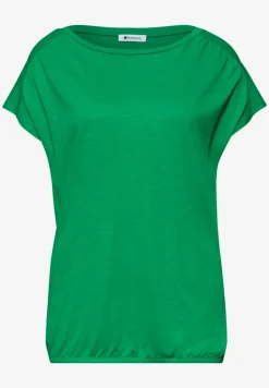 Shirt met ronde hals en rimpels