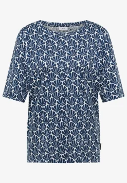 Shirt met ronde hals en schelpjesprint