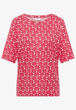 Shirt met ronde hals en schelpjesprint