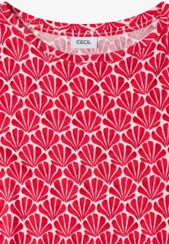 Shirt met ronde hals en schelpjesprint