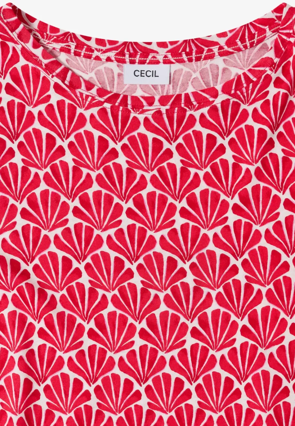 Shirt met ronde hals en schelpjesprint