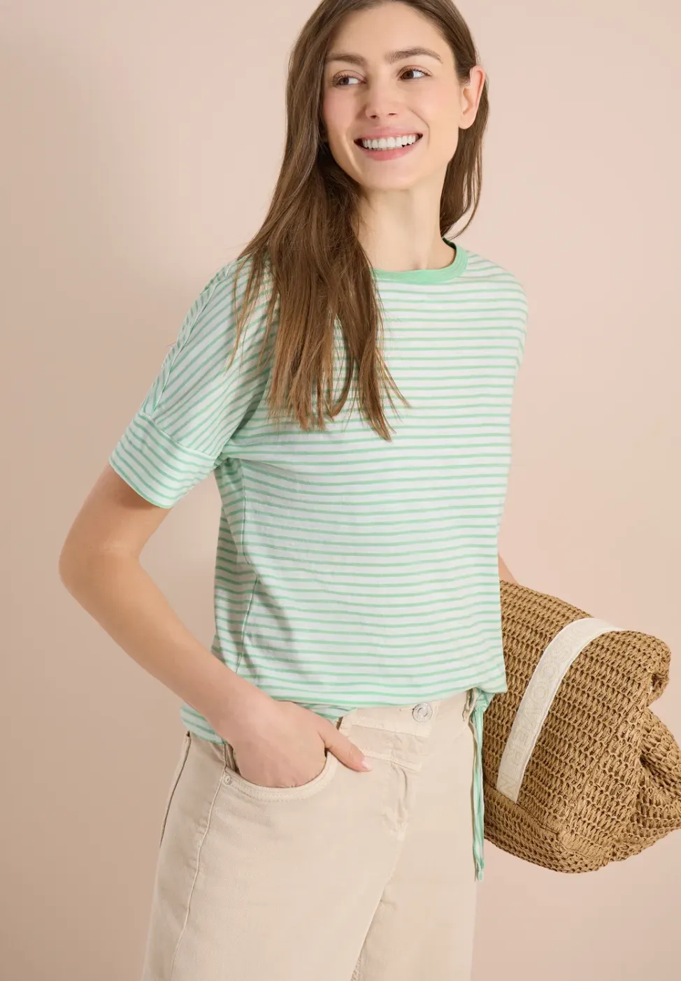 Shirt met ronde hals en strepen