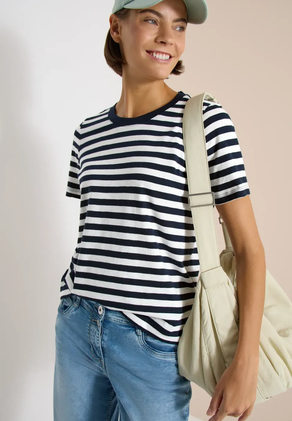 Shirt met ronde hals en strepen