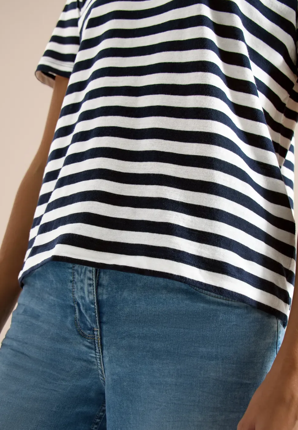 Shirt met ronde hals en strepen