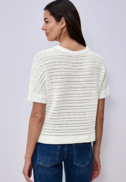 Shirt met ronde hals en structuur