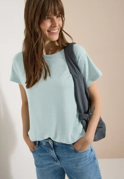 Shirt met ronde hals en structuur