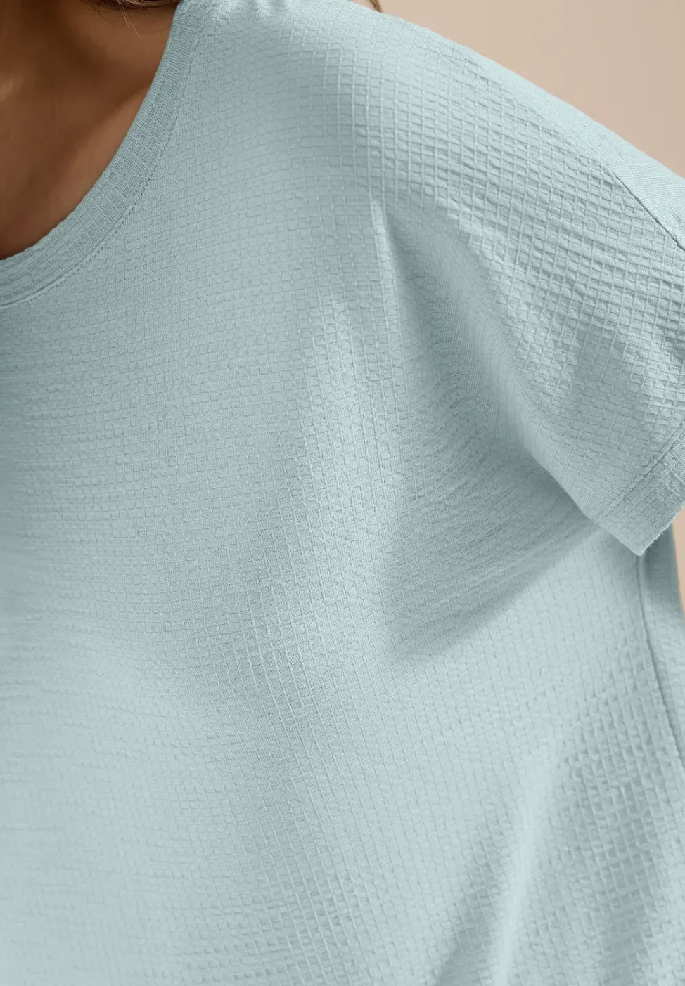 Shirt met ronde hals en structuur
