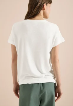 Shirt met ronde hals en structuur