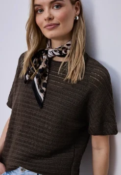 Shirt met ronde hals en structuur