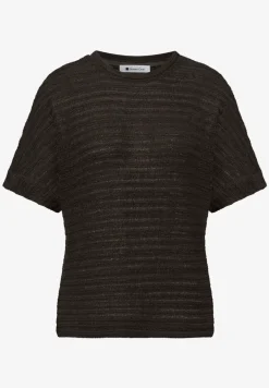 Shirt met ronde hals en structuur