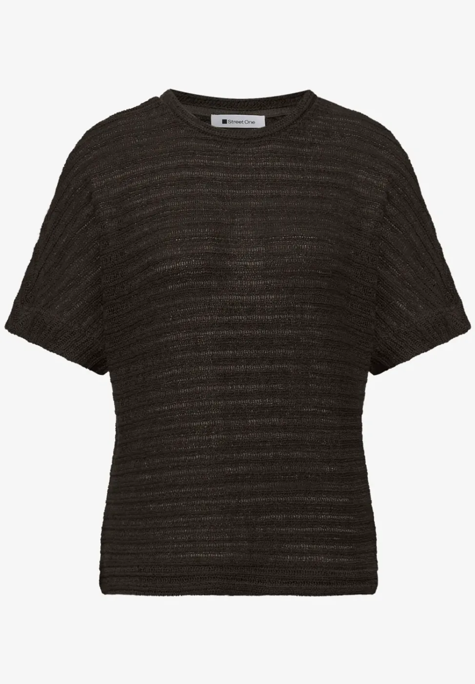 Shirt met ronde hals en structuur