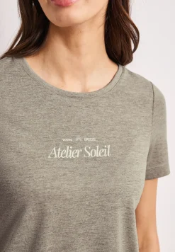 Shirt met ronde hals en tekst