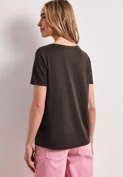 Shirt met ronde hals en tekst