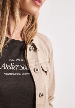 Shirt met ronde hals en tekst