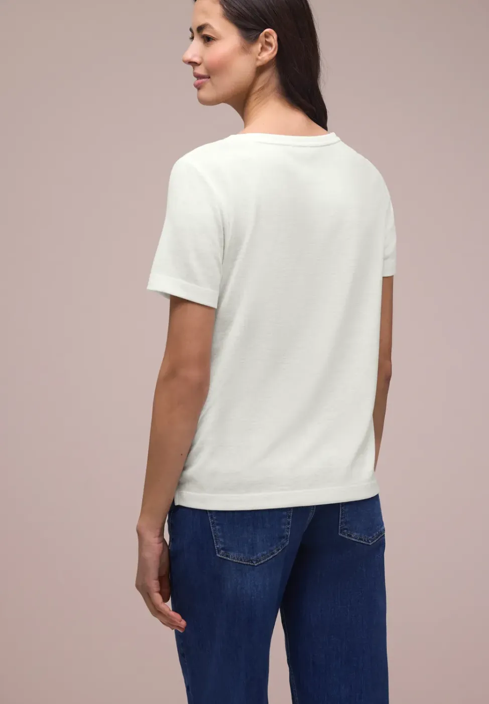 Shirt met ronde hals en tekst