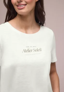 Shirt met ronde hals en tekst