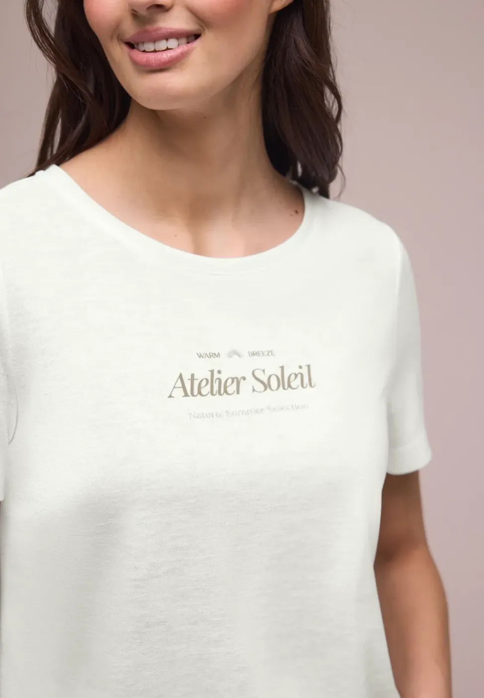 Shirt met ronde hals en tekst