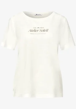 Shirt met ronde hals en tekst