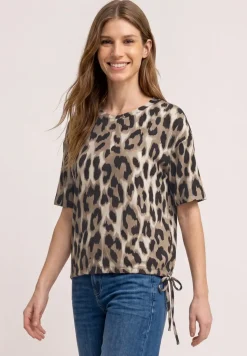 Shirt met ronde hals en trekkoord