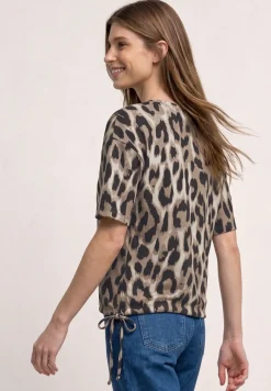 Shirt met ronde hals en trekkoord