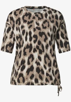 Shirt met ronde hals en trekkoord