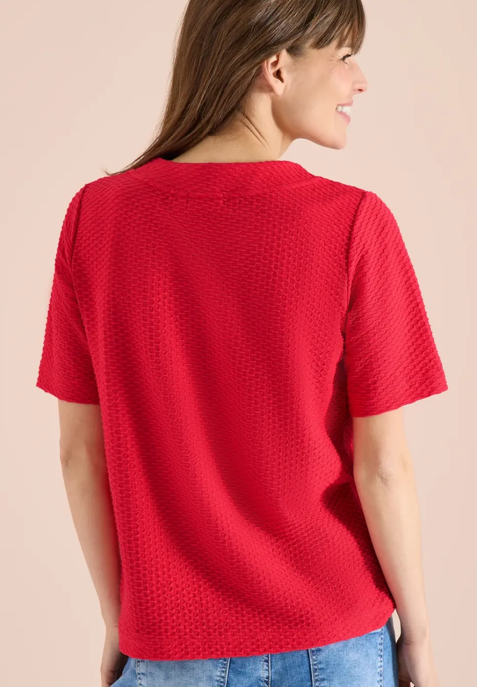 Shirt met ronde hals en trekkoord
