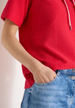 Shirt met ronde hals en trekkoord