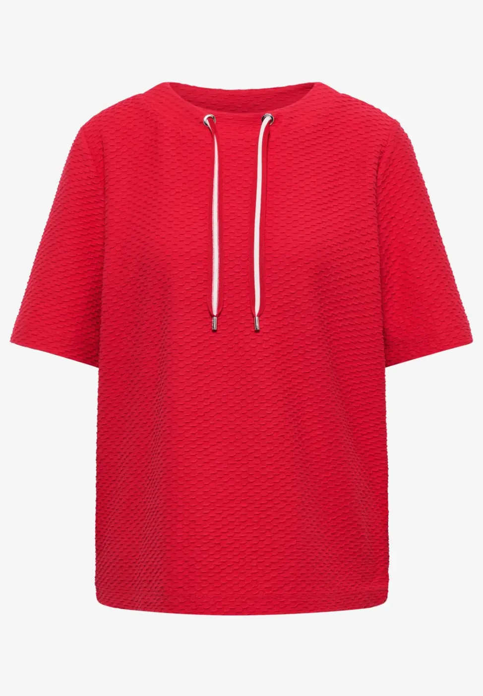 Shirt met ronde hals en trekkoord