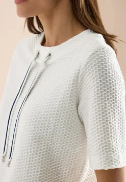 Shirt met ronde hals en trekkoord