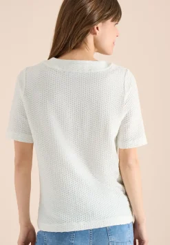Shirt met ronde hals en trekkoord
