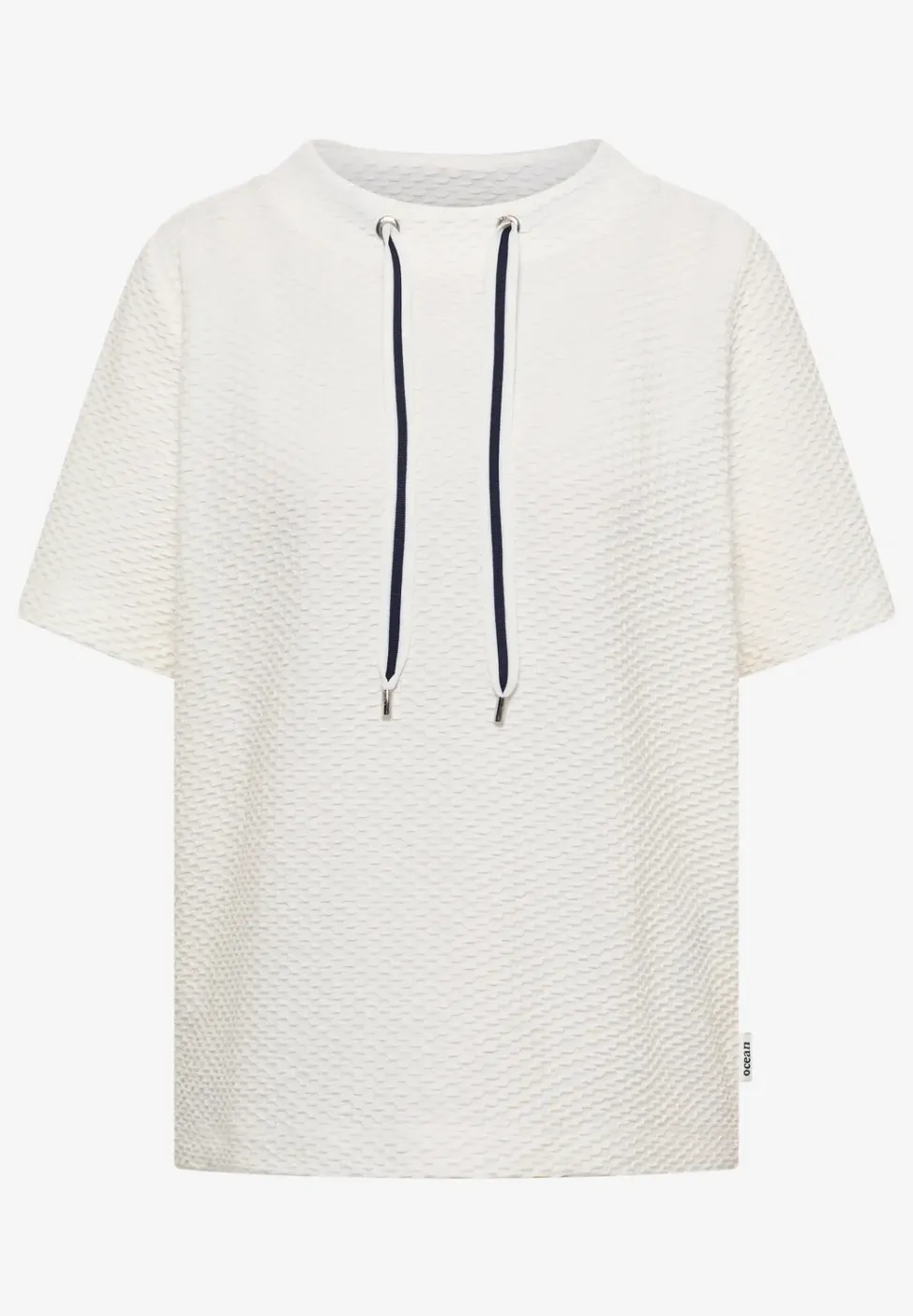 Shirt met ronde hals en trekkoord