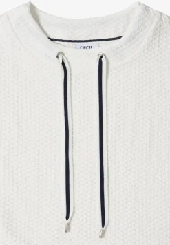 Shirt met ronde hals en trekkoord