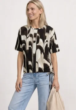 Shirt met ronde hals en trekkoord