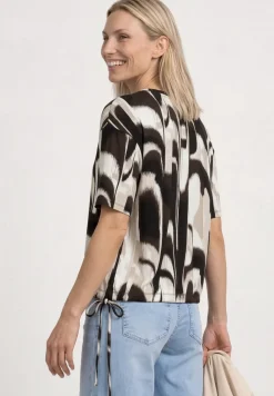 Shirt met ronde hals en trekkoord