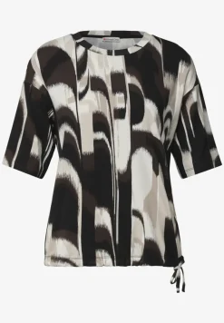 Shirt met ronde hals en trekkoord