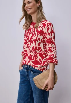 Shirt met ronde hals en volumemouwen