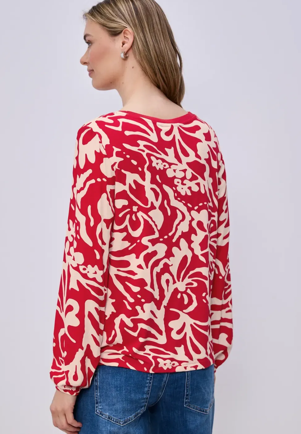 Shirt met ronde hals en volumemouwen