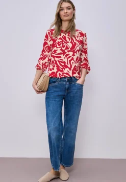 Shirt met ronde hals en volumemouwen