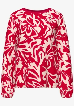 Shirt met ronde hals en volumemouwen