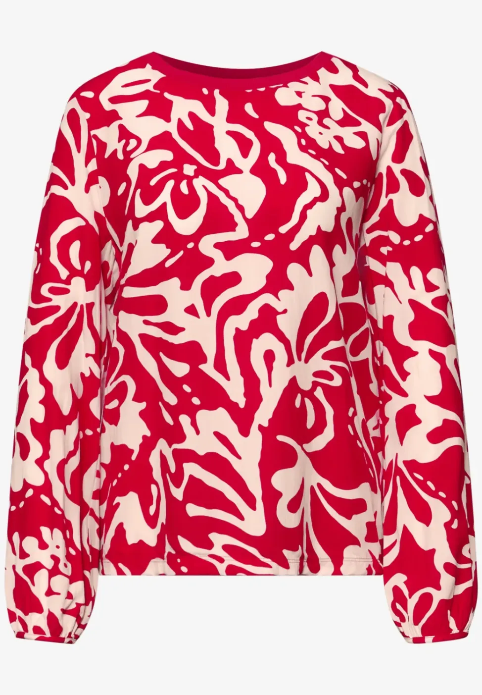 Shirt met ronde hals en volumemouwen
