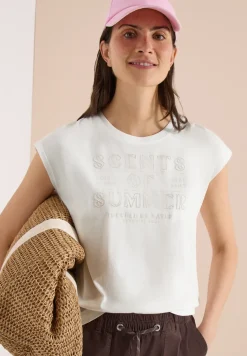 Shirt met ronde hals en Wording Artwork