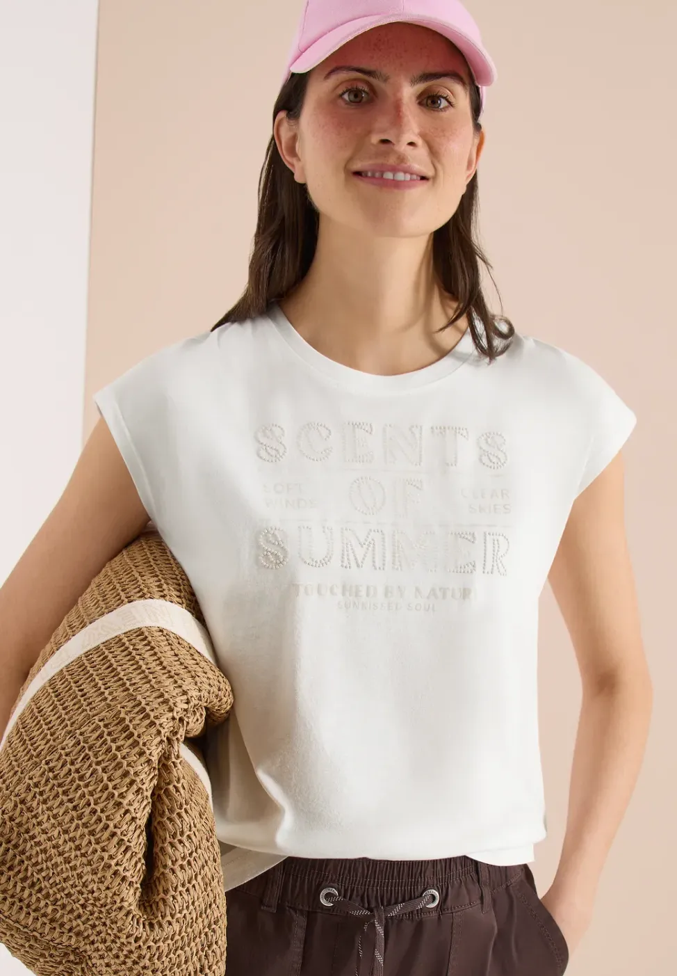 Shirt met ronde hals en Wording Artwork