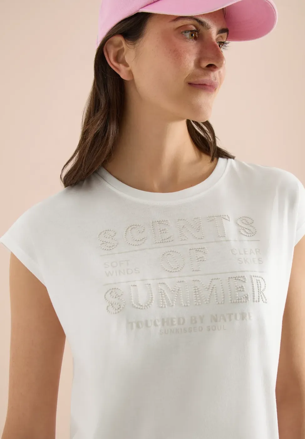 Shirt met ronde hals en Wording Artwork