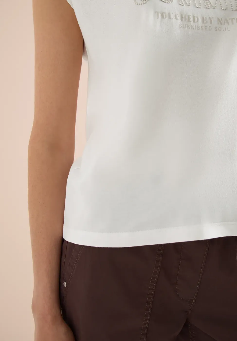 Shirt met ronde hals en Wording Artwork