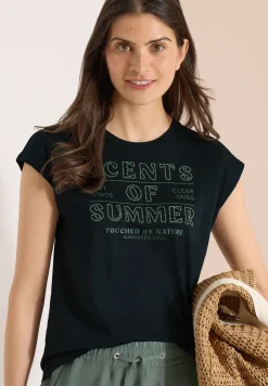 Shirt met ronde hals en Wording Artwork