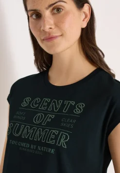Shirt met ronde hals en Wording Artwork
