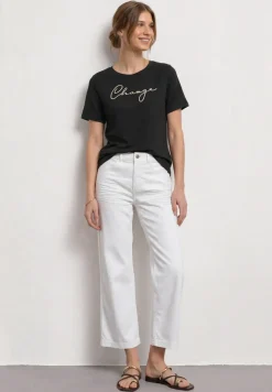 Shirt met ronde hals en Wording Artwork